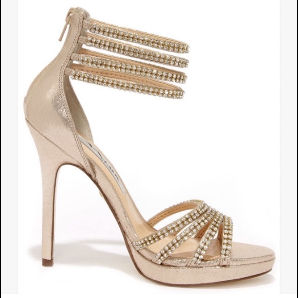 Nina New York Jeweled Ankle Strap Heels